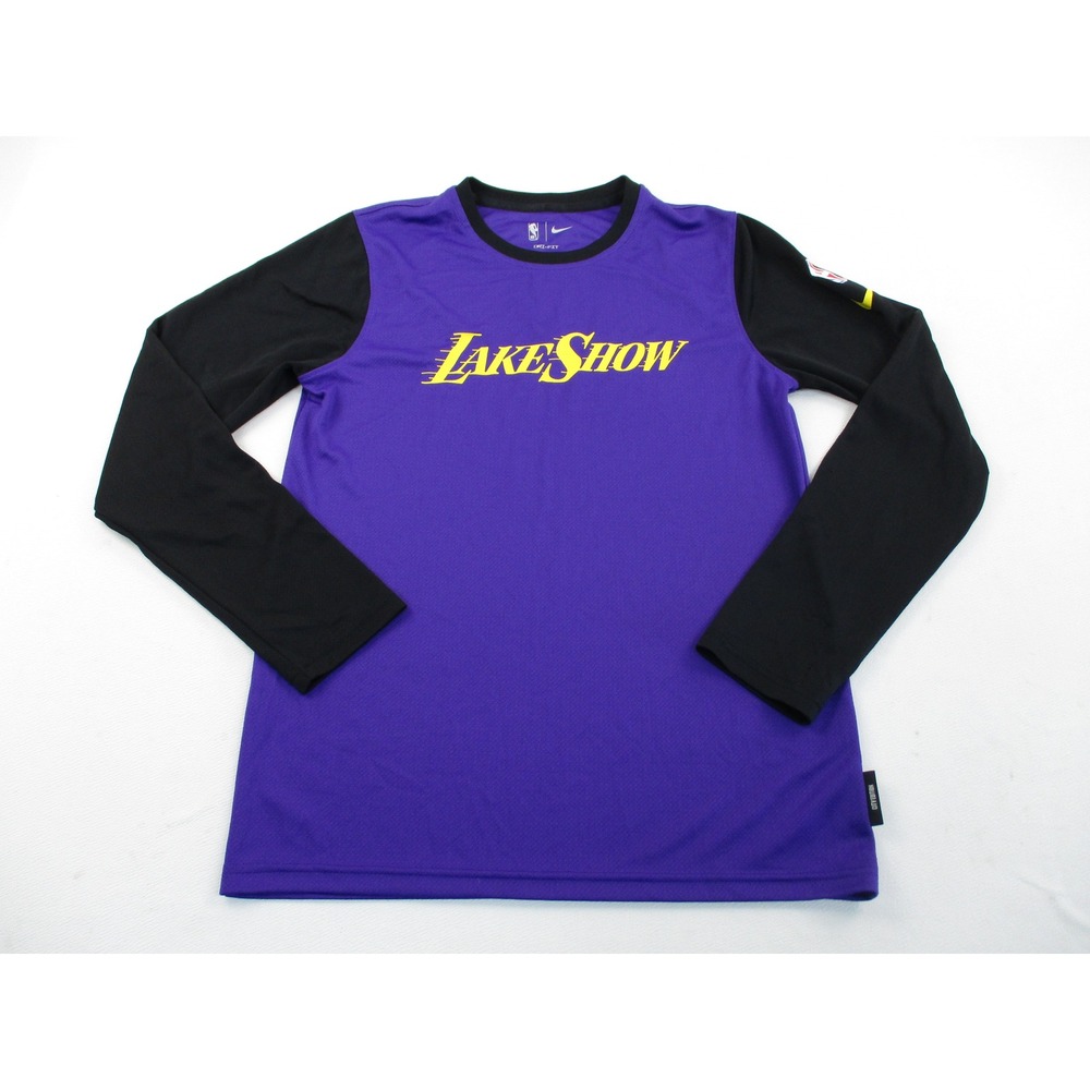 Nike Lakers Shooting Shirt Kids L Purple Lake Show City Edition Long Sleeve